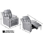 Fauteuil inclinable de luxe pour enfants avec repose-pieds, appui-tête et 2 porte-gobelets Fauteuil inclinable en microfibre pour enfants de 3 ans et plus