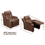 Fauteuil inclinable de luxe pour enfants avec repose-pieds, appui-tête et 2 porte-gobelets Fauteuil inclinable en microfibre pour enfants de 3 ans et plus