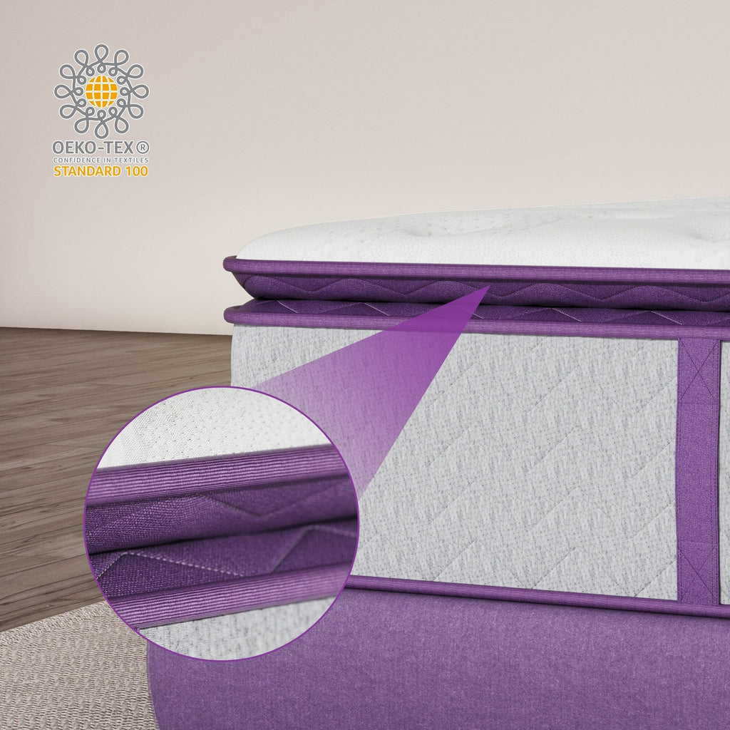 Matelas hybride à ressorts ensachés et mousse à mémoire de forme de 10 pouces, matelas à plateau-coussin