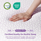 Matelas en mousse viscoélastique de 14 pouces, fermeté moyenne, avec gel cuivré, pour soulager le dos et la pression – Certifié CertiPUR-US
