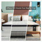 Matelas hybride à ressorts ensachés en mousse à mémoire de forme de 25 cm, confort moyen, pour chambre d'enfant ou d'amis