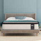 Matelas hybride 10 pouces, matelas à ressorts ensachés en mousse à mémoire de forme, confort moyen, lits simples, doubles et queen size - Blanc