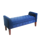 Banc/canapé de rangement en velours bleu marine Malakoff de Copper Grove