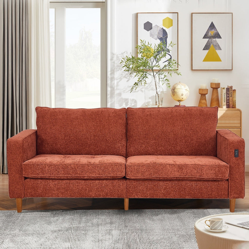 82,7 canapés pour le salon, canapés causeuse confortables, canapé causeuse en velours côtelé, montage facile avec port USB