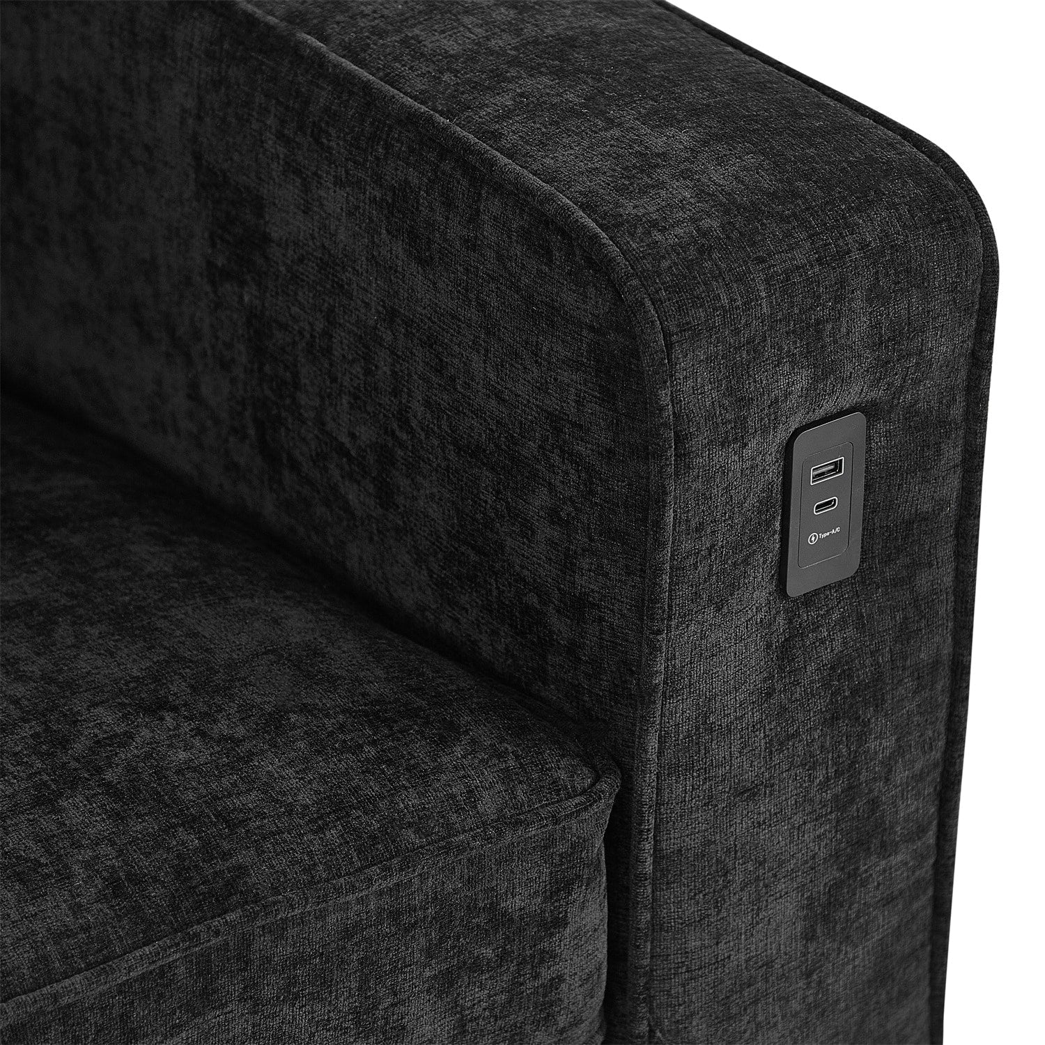 82,7 canapés pour le salon, canapés causeuse confortables, canapé causeuse en velours côtelé, montage facile avec port USB