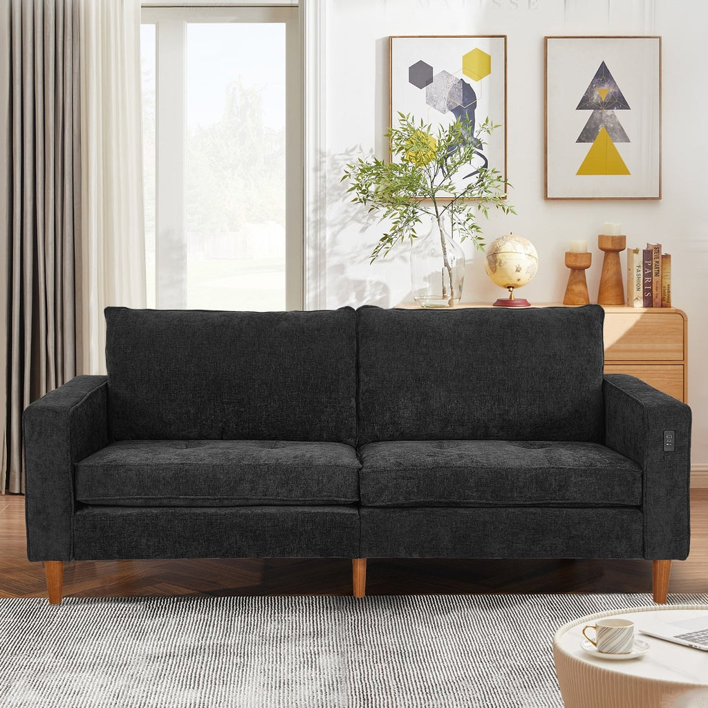 82,7 canapés pour le salon, canapés causeuse confortables, canapé causeuse en velours côtelé, montage facile avec port USB