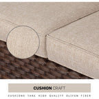 Ensemble de 4 ou 5 chaises longues en osier pour patio extérieur avec table basse et coussins