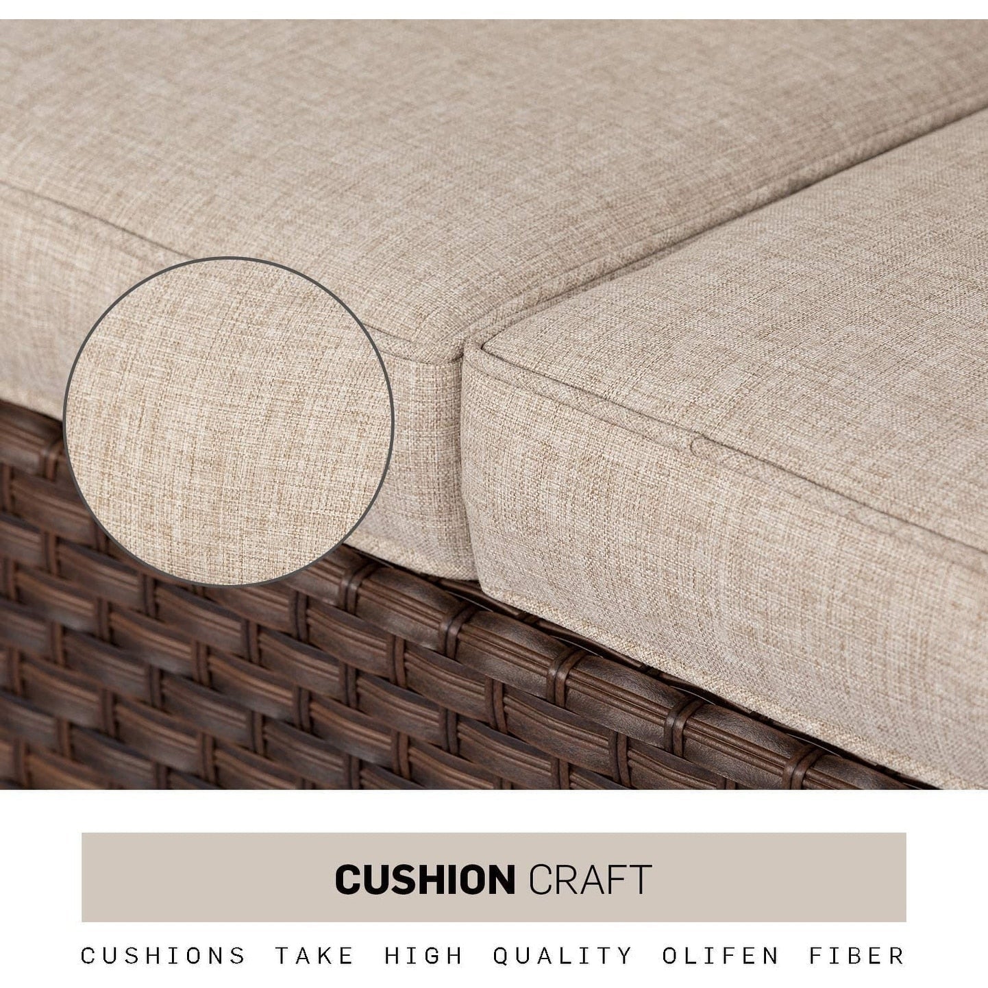 Ensemble de 4 ou 5 chaises longues en osier pour patio extérieur avec table basse et coussins