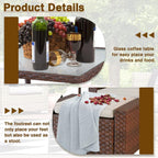 Ensemble de 5 chaises longues et poufs d'extérieur en osier pour patio