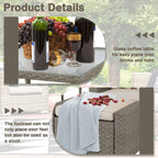 Ensemble de 5 chaises longues et poufs d'extérieur en osier pour patio