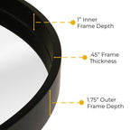 Miroir mural rond classique de style ferme avec cadre en bois