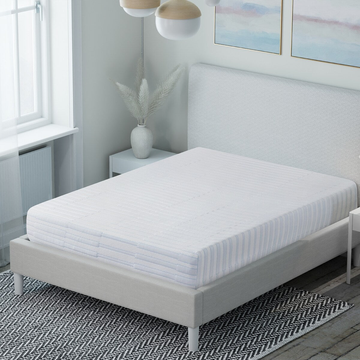 Matelas en mousse à mémoire de forme triple couche Bodipedic de 8 pouces dans une boîte
