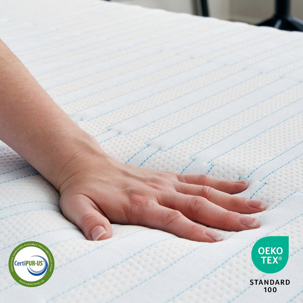 Matelas en mousse à mémoire de forme triple couche Bodipedic de 8 pouces dans une boîte