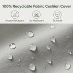 Ensemble de salon de jardin en aluminium 4 pièces, 5 places, avec coussins, table basse à LED et canapé