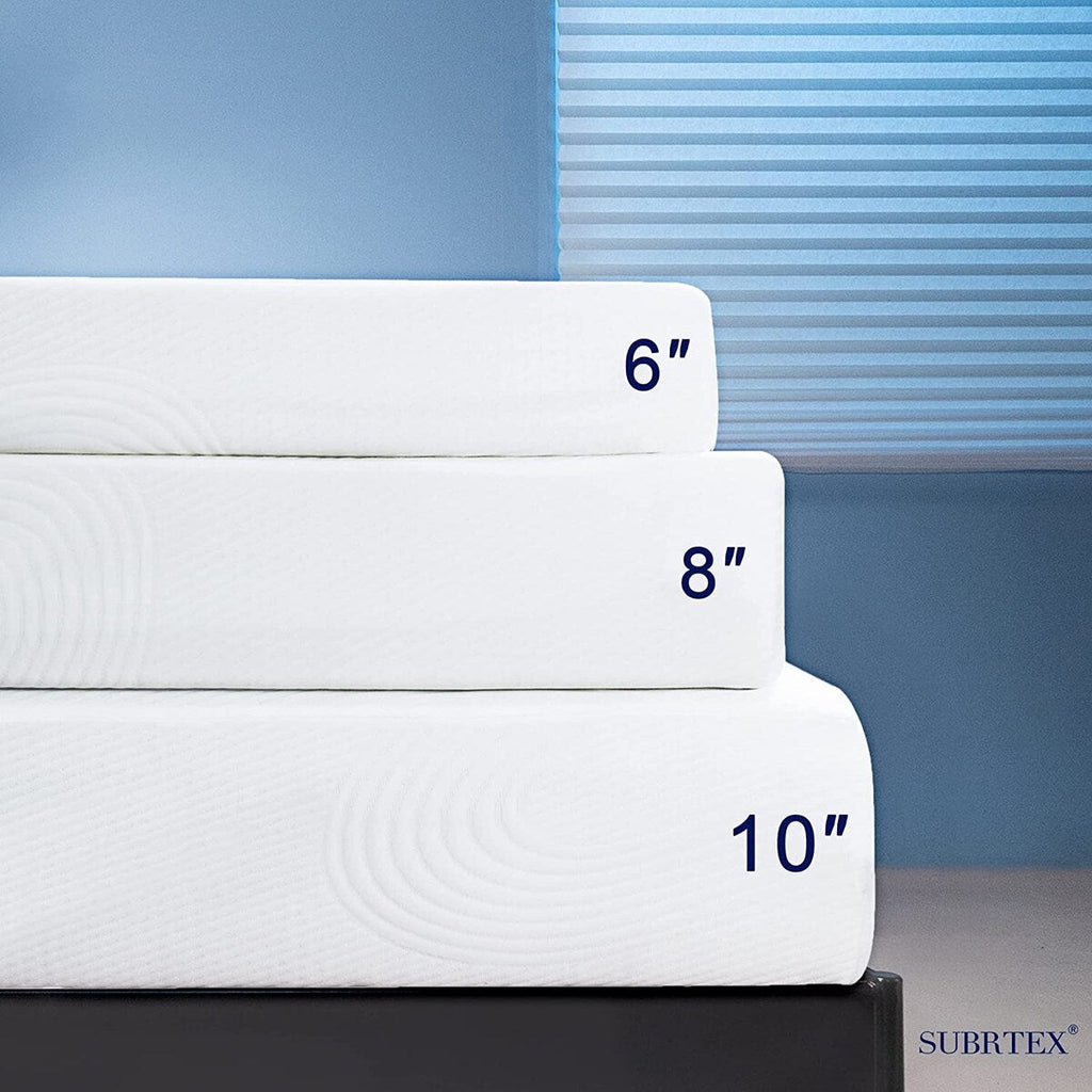 Matelas en mousse à mémoire de forme infusé de gel Subrtex de 8 pouces avec housse