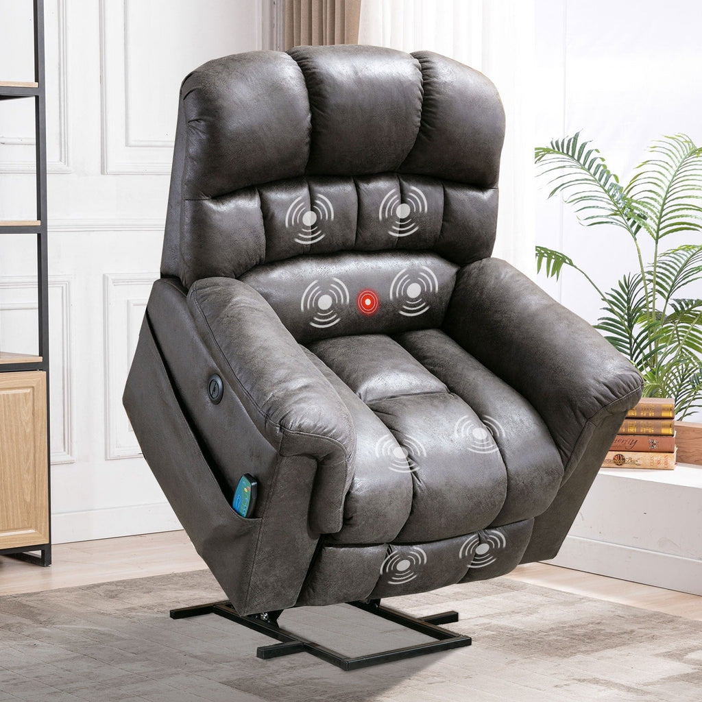Fauteuil inclinable électrique surdimensionné de 42 po de large avec massage et chauffage