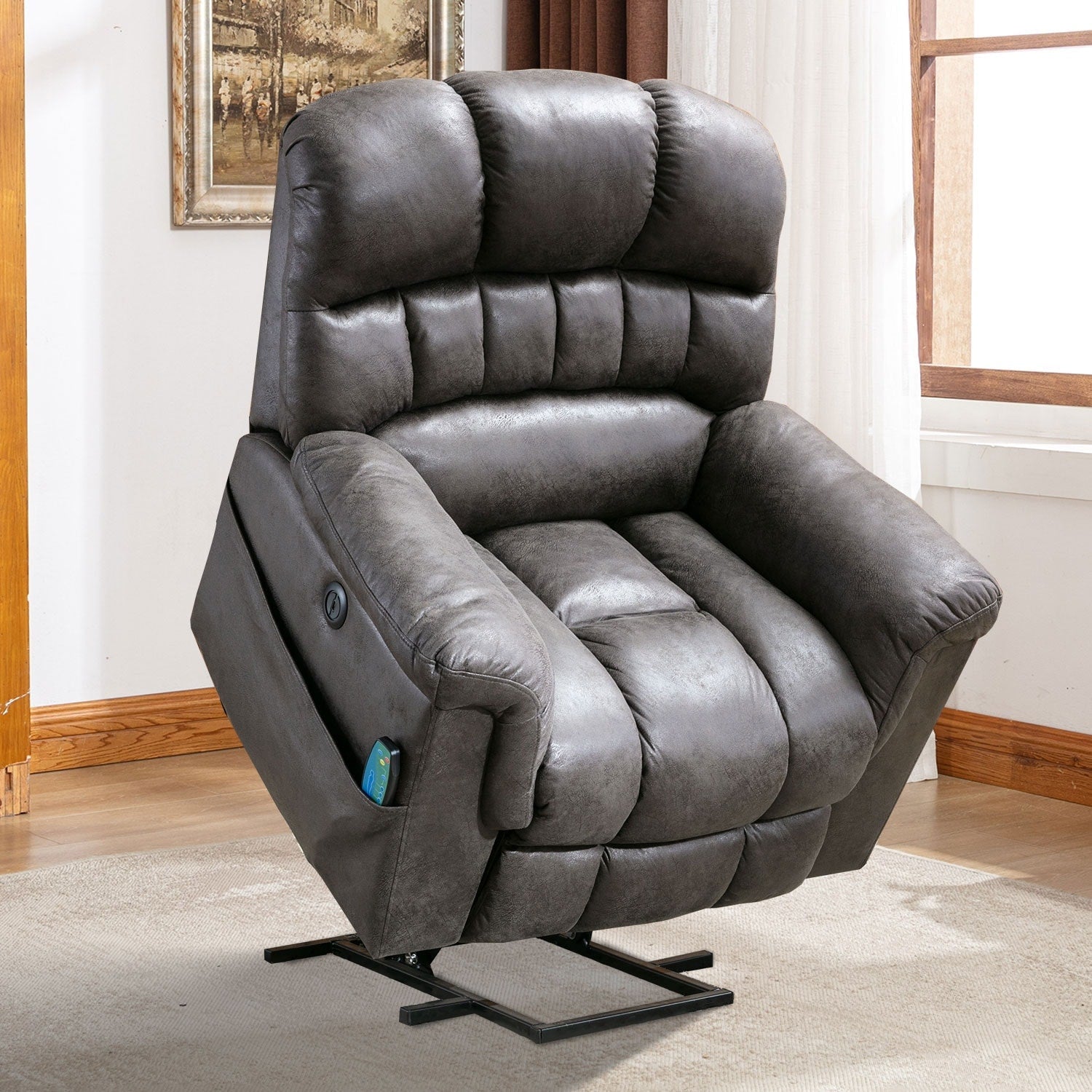 Fauteuil inclinable électrique surdimensionné de 42 po de large avec massage et chauffage