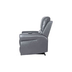 Fauteuil inclinable électrique clouté en cuir Air Premium avec repose-pieds et télécommande