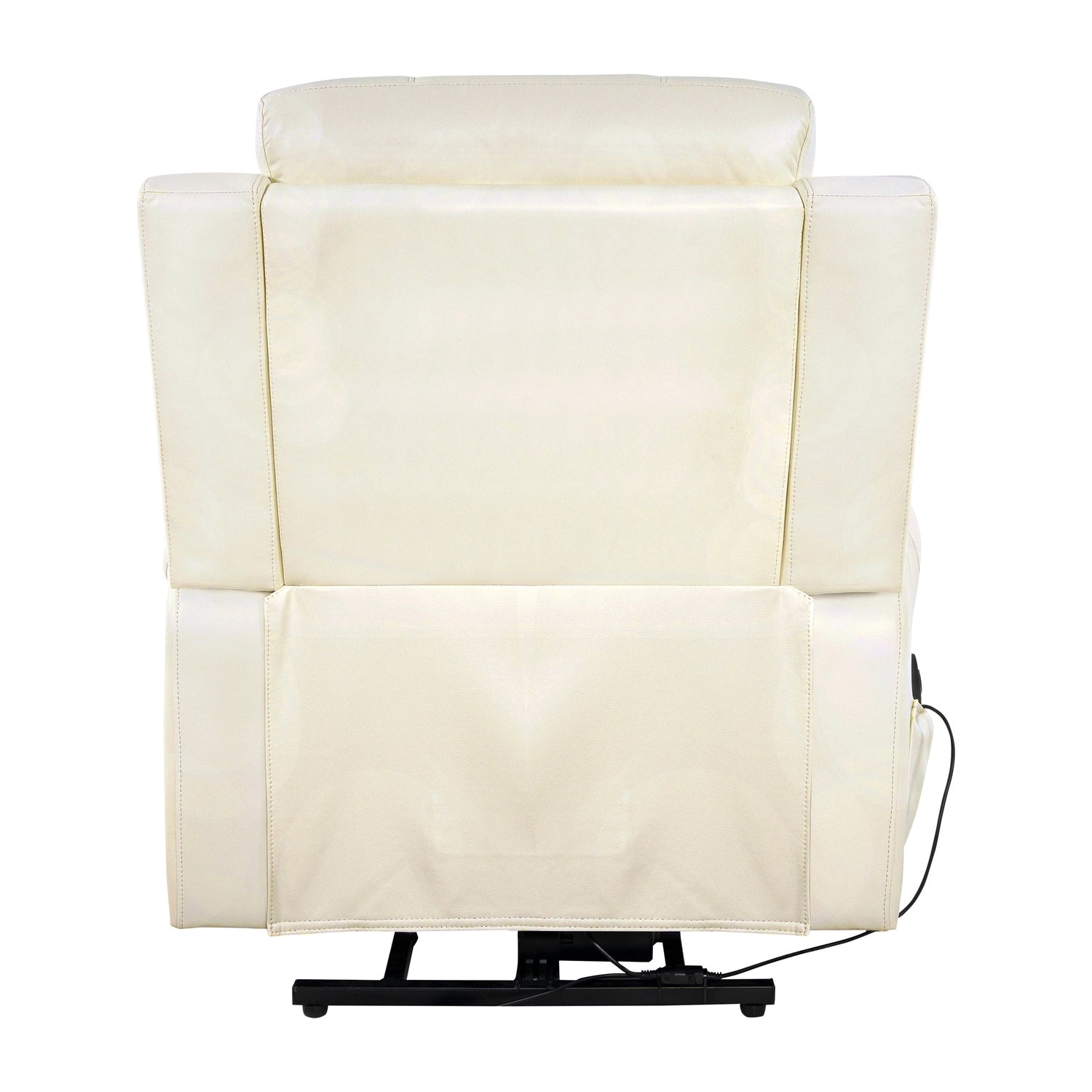 Fauteuil inclinable électrique clouté en cuir Air Premium avec repose-pieds et télécommande