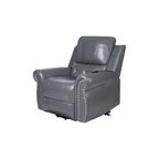 Fauteuil inclinable électrique clouté en cuir Air Premium avec repose-pieds et télécommande