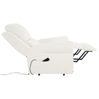 Fauteuil inclinable électrique clouté en cuir Air Premium avec repose-pieds et télécommande