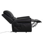 Fauteuil inclinable électrique clouté en cuir Air Premium avec repose-pieds et télécommande