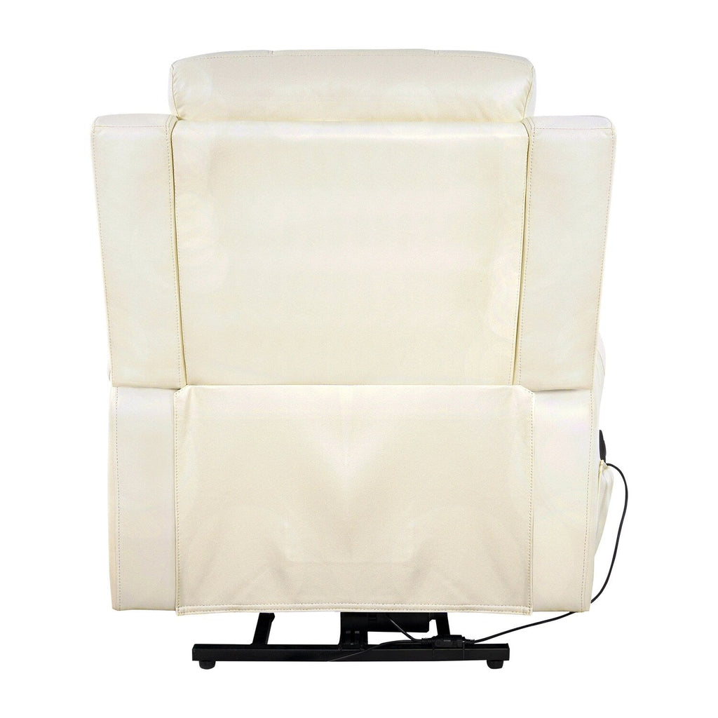 Fauteuil inclinable électrique clouté en cuir Air Premium avec repose-pieds et télécommande