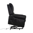 Fauteuil inclinable électrique clouté en cuir Air Premium avec repose-pieds et télécommande