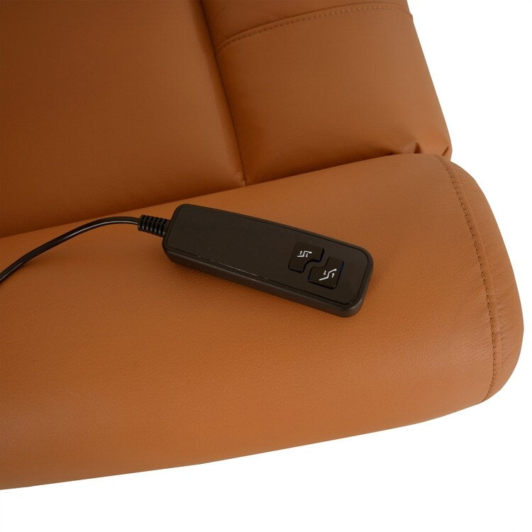 Fauteuil inclinable électrique clouté en cuir Air Premium avec repose-pieds et télécommande