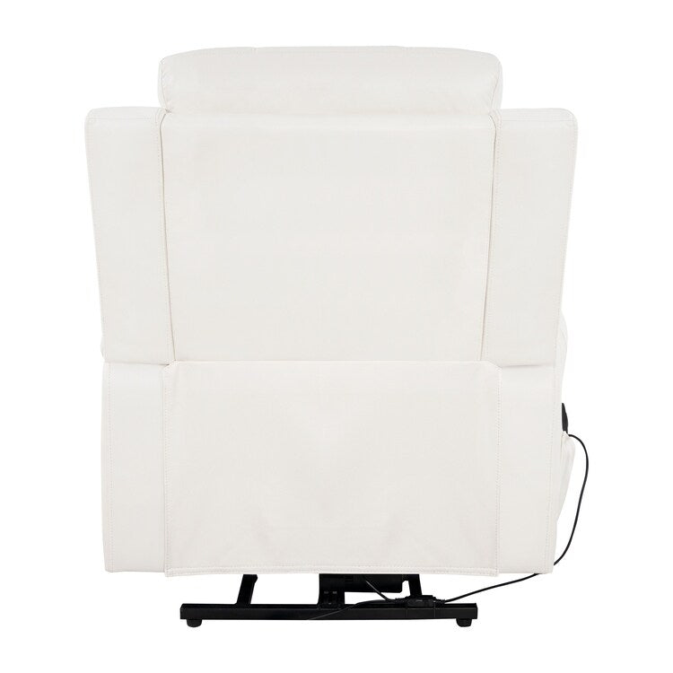 Fauteuil inclinable électrique clouté en cuir Air Premium avec repose-pieds et télécommande