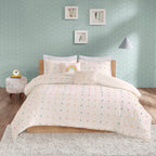 Parure de couette Ensley en coton jacquard à pompons par Intelligent Design Kids