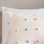 Parure de couette Ensley en coton jacquard à pompons par Intelligent Design Kids