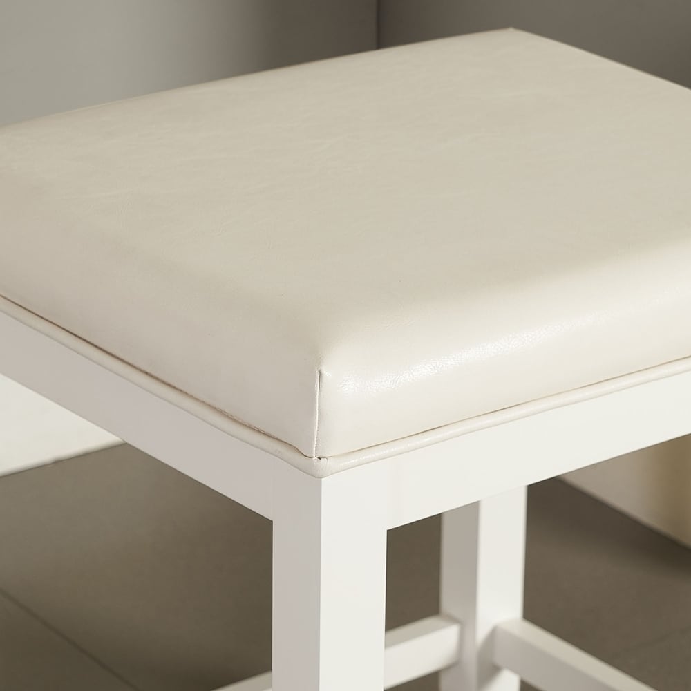 Tabouret de coiffeuse Crosley Vista blanc - 17,5 L x 15,75 P x 19,25 H