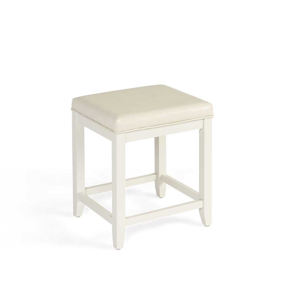 Tabouret de coiffeuse Crosley Vista blanc - 17,5 L x 15,75 P x 19,25 H