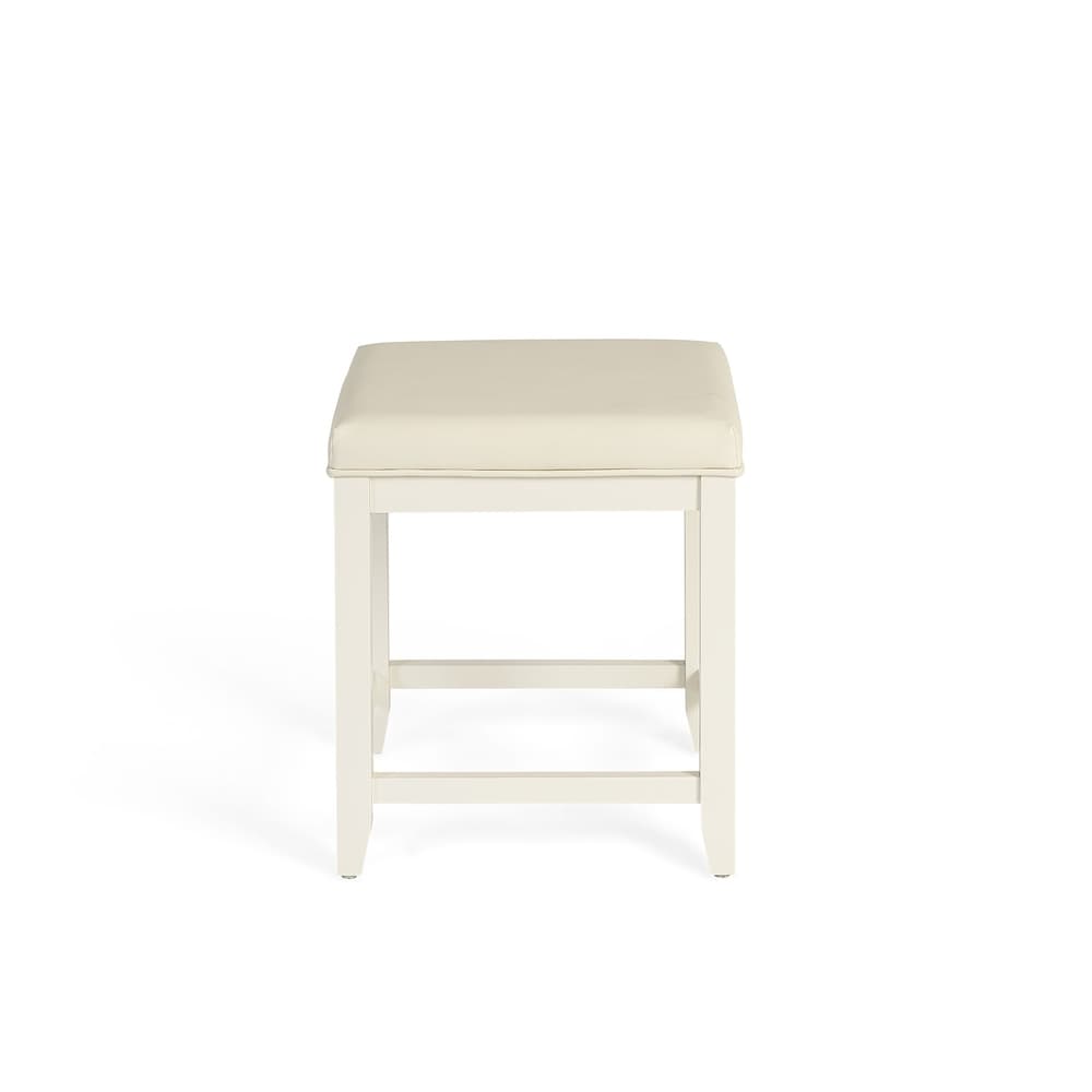 Tabouret de coiffeuse Crosley Vista blanc - 17,5 L x 15,75 P x 19,25 H