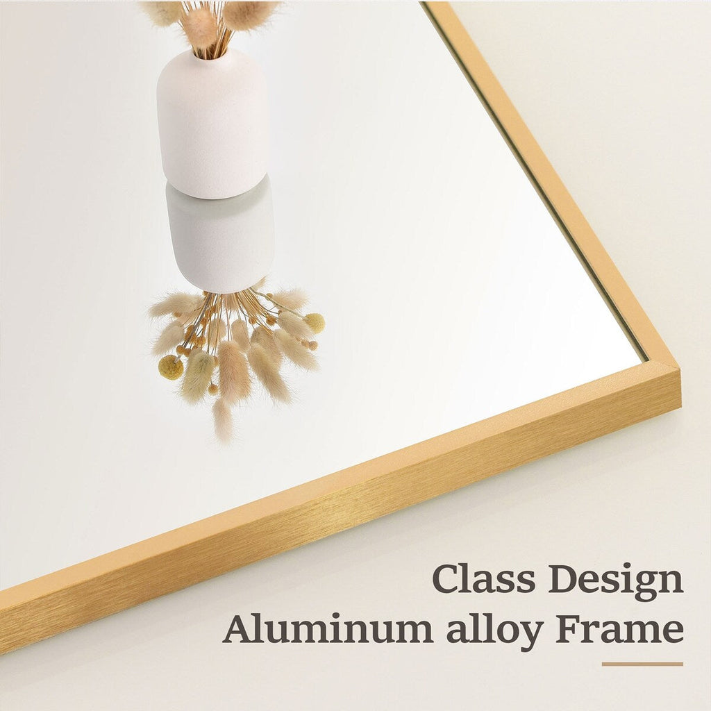 Miroir mural de salle de bain rectangulaire classique avec cadre en métal