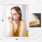 Miroir mural de salle de bain rectangulaire classique avec cadre en métal