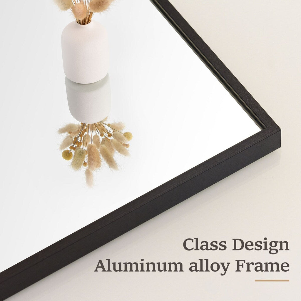 Miroir mural de salle de bain rectangulaire classique avec cadre en métal