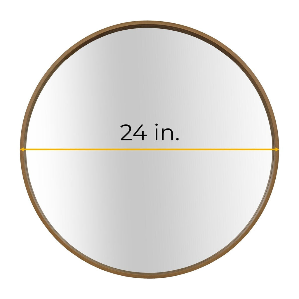 Miroir mural rond classique de style ferme avec cadre en bois