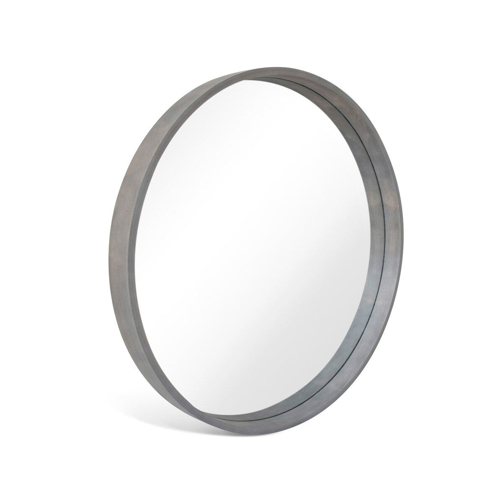 Miroir mural rond classique de style ferme avec cadre en bois