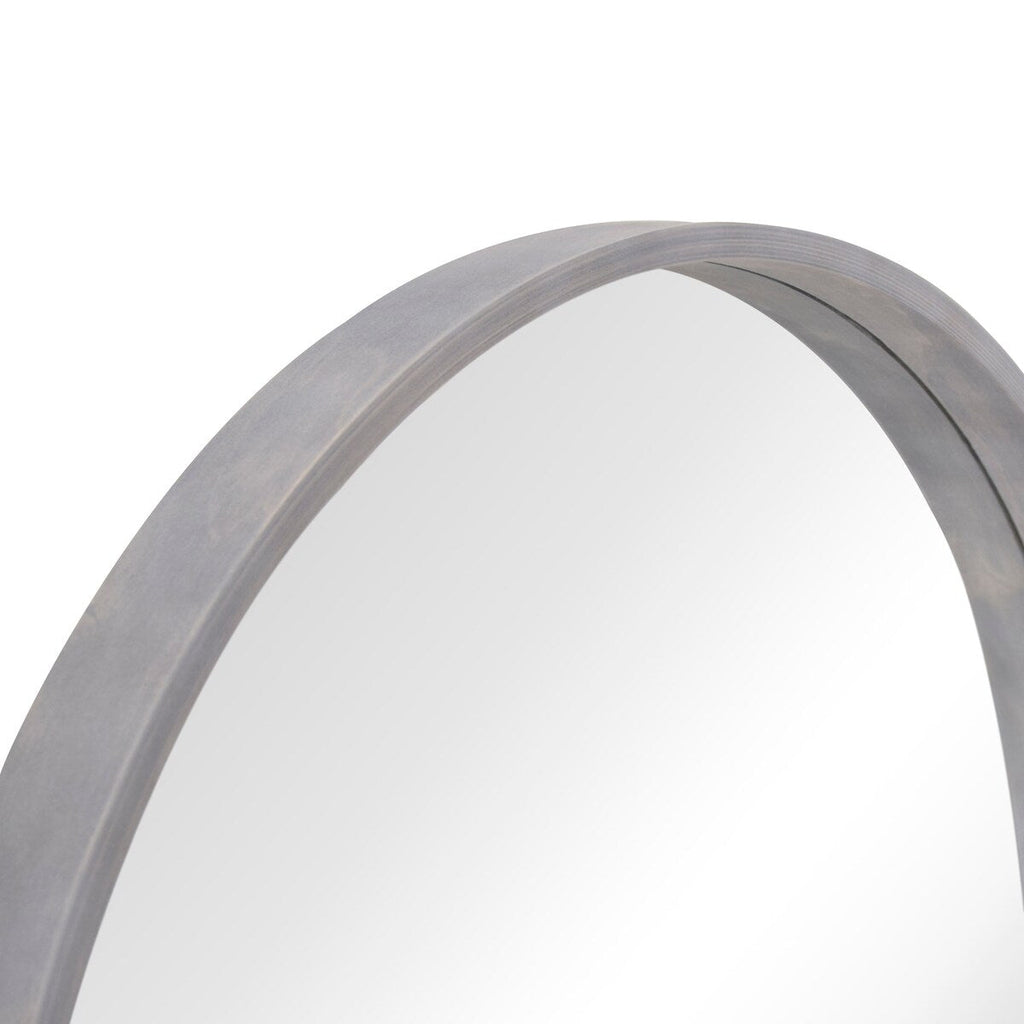 Miroir mural rond classique de style ferme avec cadre en bois