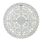 Décoration murale ronde en bois blanc vieilli avec mandala floral (31,5 po)