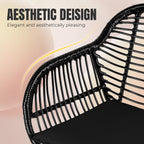 Ensemble de 3 chaises de jardin en osier avec coussins pour terrasse, piscine, jardin et véranda - 21,2 L x 23,6 l x 31,5 H